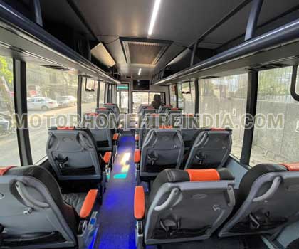 new 16 seater imported mini coach with toilet washroom hire in delhi india