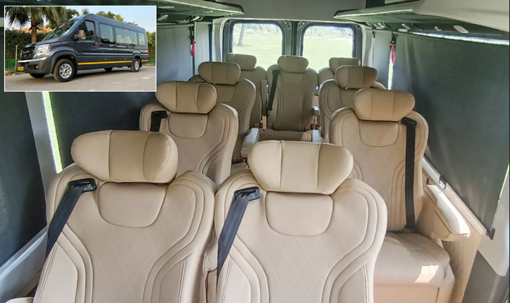 9+1 force urbania luxury van with 1x1 modified seats hire delhi