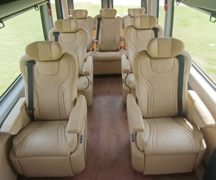 9+1 seater force urbania luxury van with 1x1 modified seats on rent in delhi india