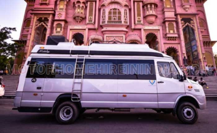 8 seater caravan with toilet washroom hire in punjab jaipur delhi india